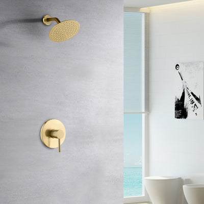 Brushed Gold Shower Faucet, Anti-scald Pressure Balance Valve with Check Valves