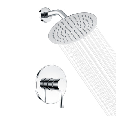 Badezimmer-Duscharmatur mit Ventil, Vollmetall-Duschkopf und Chrom-Finish