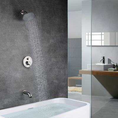 Grifo para bañera montado en la pared, válvula de 2 manijas, embellecedor  de caño para bañera con ducha de mano - Clearhalo