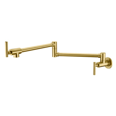 Sumerain Gold Pot Filler Faucet Wall Mount with Double Joint Swing Arms