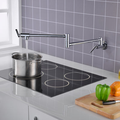 Pot Filler Faucets,Wall Mounted Stove Chrome Finish