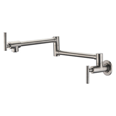 Pot Filler Faucet Wall Mount,Brushed Nickel Finish and Dual Swing Joints Design