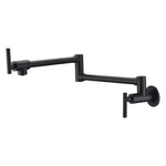 Bronze Pot Filler Faucets Wall Mount,Double-Jointed Swing and Dual Shut-off Levers