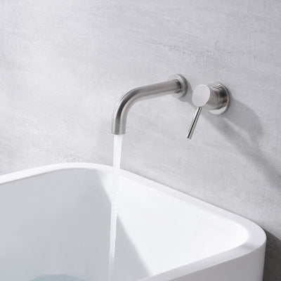 SUMERAIN Tub Faucet Brushed Nickel Wall Mount Bathtub Faucet Single Handle with Rough-in Valve
